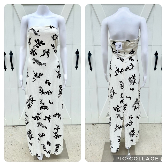 Anthropologie SET Paper Heart Strapless Tube Maxi Dress And Camp Shirt Linen L - Picture 3 of 16